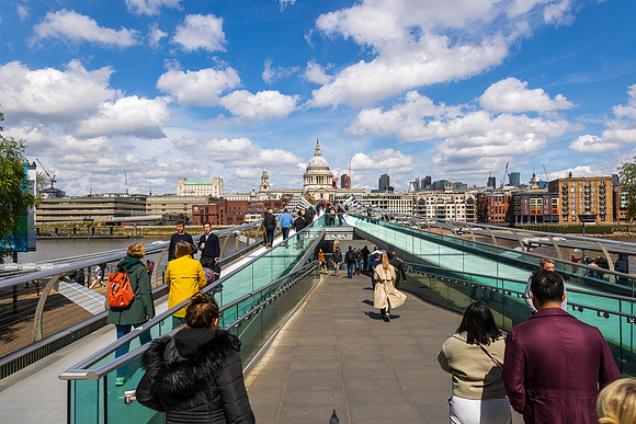 Millenium Bridge and St. Paul's Cathedral, London